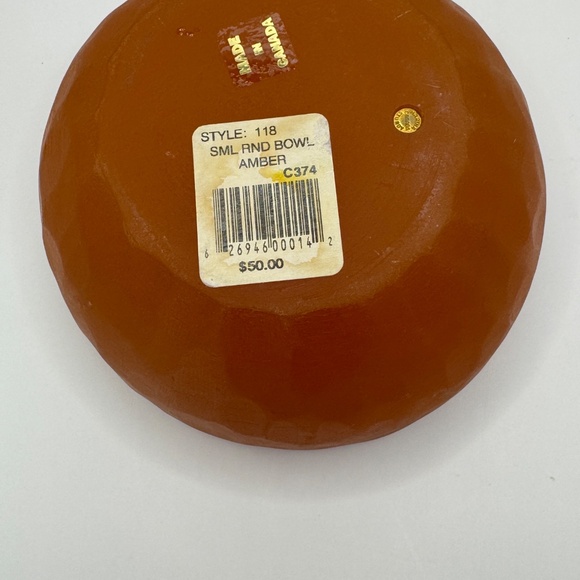 Martha Sturdy amber acrylic bowl in metal stand. Rare artist marked piece. - Picture 8 of 12